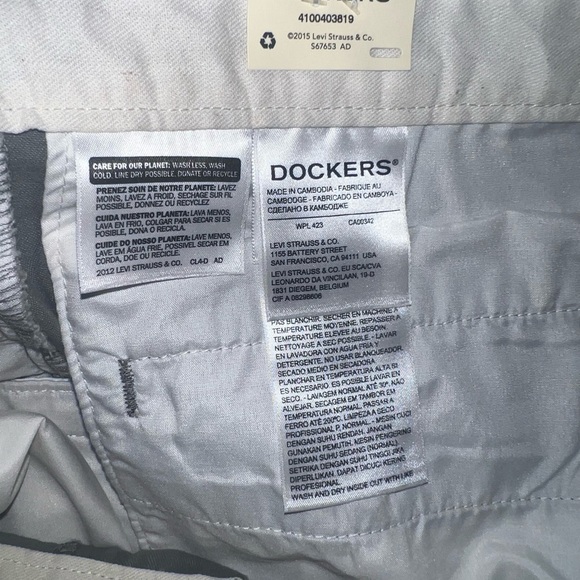Dockers mens grey basic flat front with smartphone pocket - size 34 - Picture 4 of 5